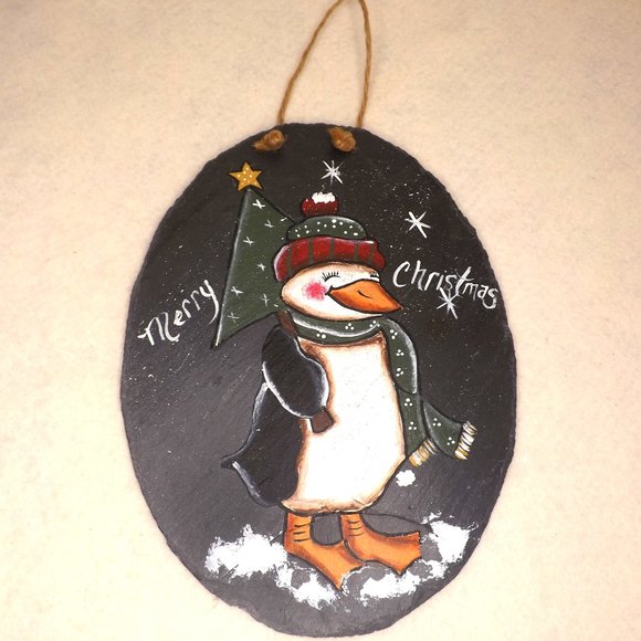 Penguin Slate Wall Hanging - Picture 1 of 6